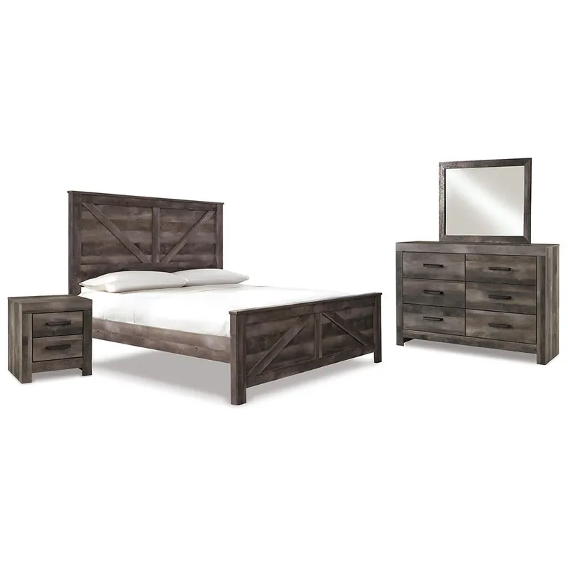 Wynnlow King Crossbuck Panel Bed, Dresser, Mirror and Nightstand - Signature Design by Ashley®