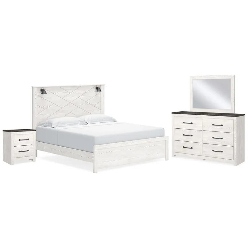 Gerridan King Panel Bed, Dresser, Mirror and Nightstand - Signature Design by Ashley®