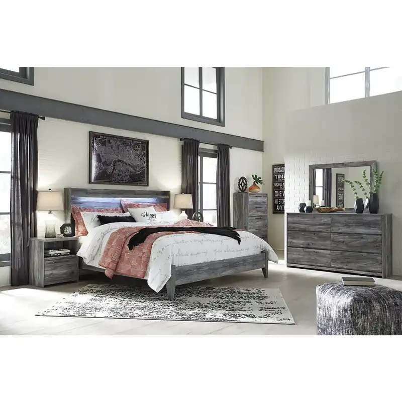 Baystorm King Panel Bed, Dresser, Mirror, Chest and 2 Nightstands - Signature Design by Ashley®