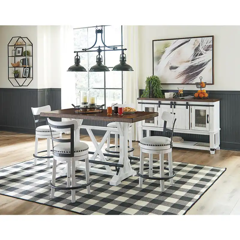 Valebeck Counter Height Dining Table, 4 Barstools and Server - Signature Design by Ashley®