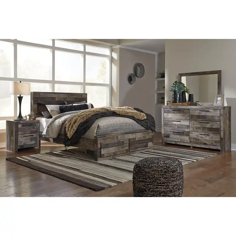Derekson Queen Panel Storage Bed, Dresser, Mirror and 2 Nightstands - Signature Design by Ashley®