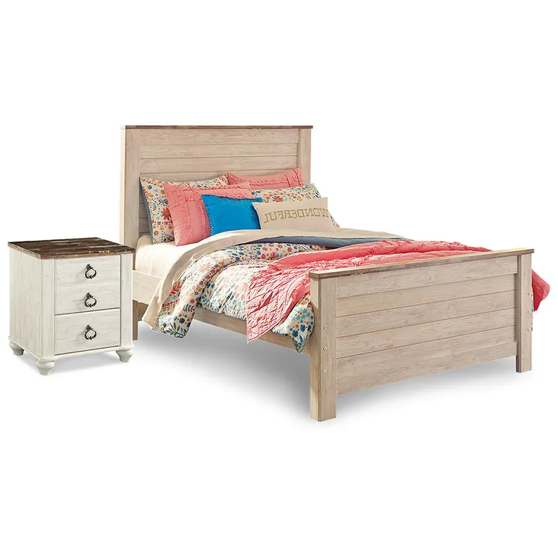 Willowton Full Panel Bed and Nightstand - Signature Design by Ashley®