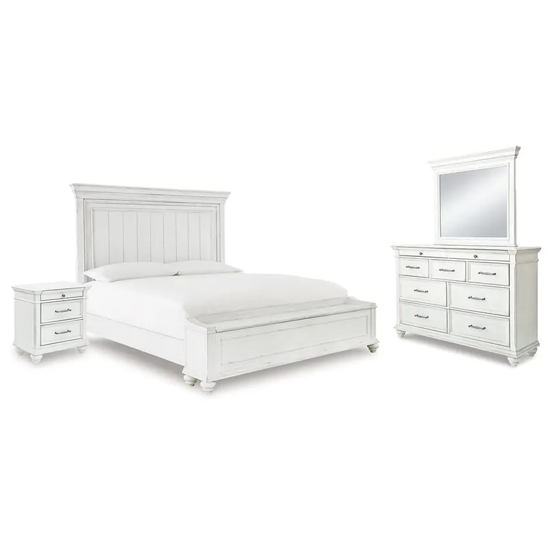 Kanwyn Queen Panel Storage Bed, Dresser, Mirror and Nightstand - Benchcraft®