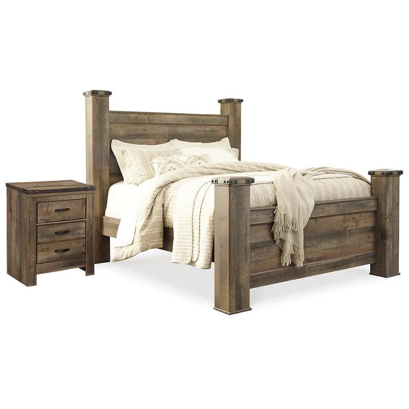 Trinell Queen Poster Bed and Nightstand - Signature Design by Ashley®