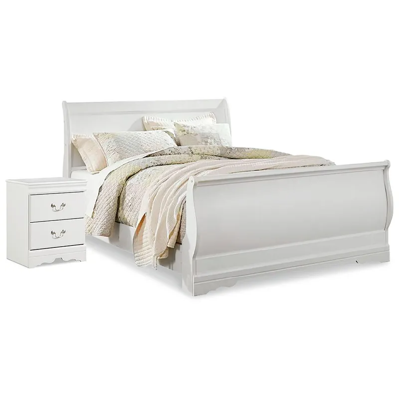 Anarasia Queen Sleigh Bed and Nightstand - Signature Design by Ashley®