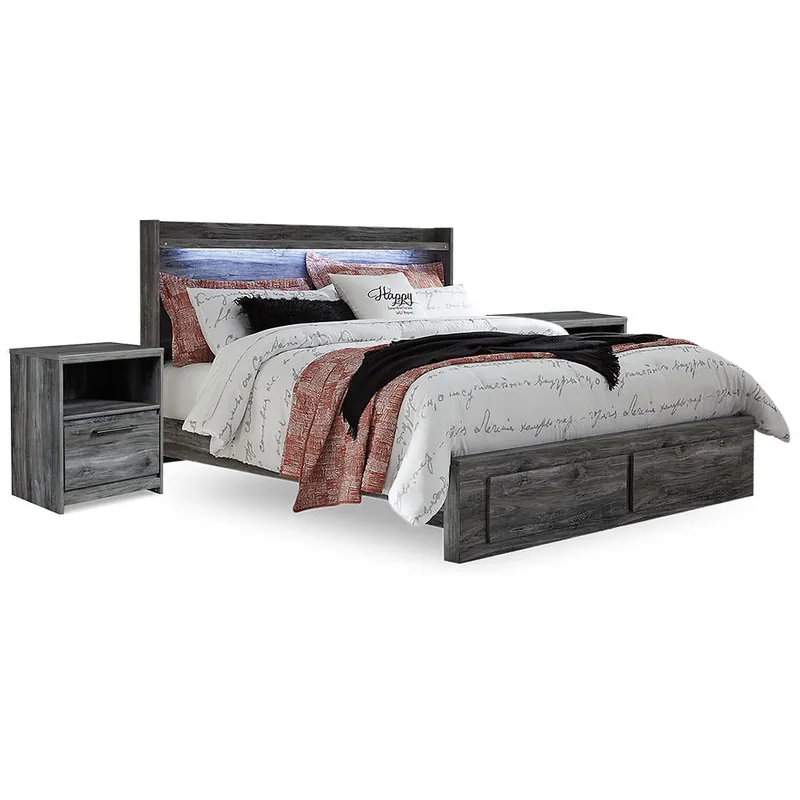 Baystorm King Panel Storage Bed and 2 Nightstands - Signature Design by Ashley®
