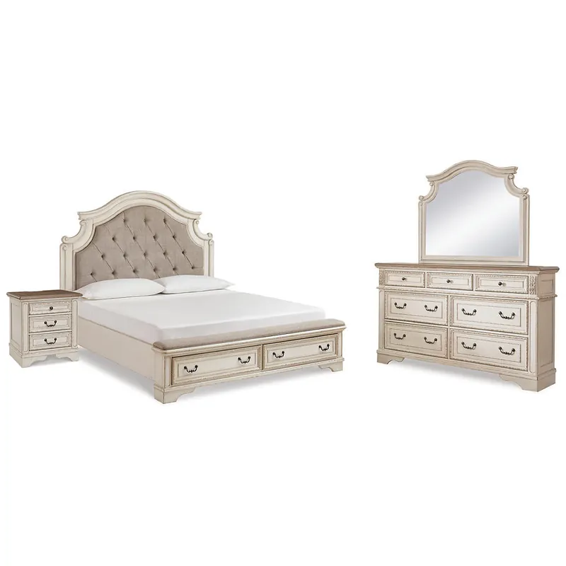Realyn King Upholstered Panel Bed, Dresser, Mirror and Nightstand - Signature Design by Ashley®