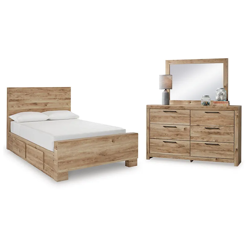 Hyanna Full Panel Bed with 1 Side Storage, Dresser and Mirror - Signature Design by Ashley®