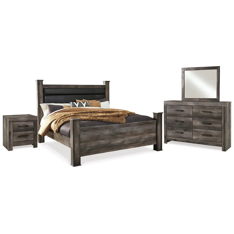 Wynnlow King Poster Bed, Dresser, Mirror and Nightstand - Signature Design by Ashley®