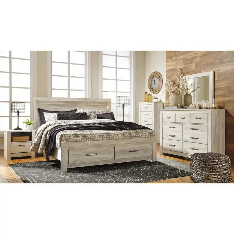 Bellaby King Storage Bed, Dresser, Mirror, Chest and 2 Nightstands - Signature Design by Ashley®