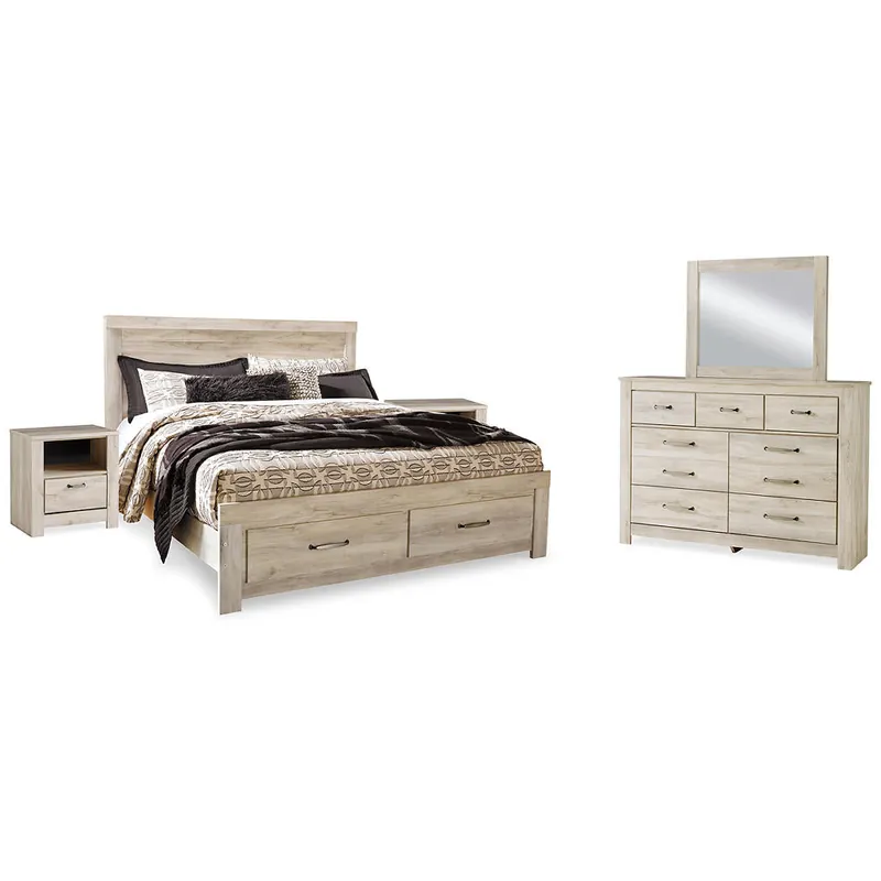 Bellaby King Panel Storage Bed, Dresser, Mirror and 2 Nightstands - Signature Design by Ashley®