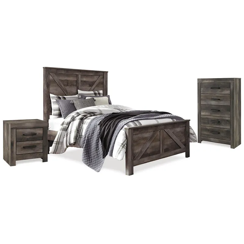 Wynnlow Queen Crossbuck Panel Bed, Chest and Nightstand - Signature Design by Ashley®
