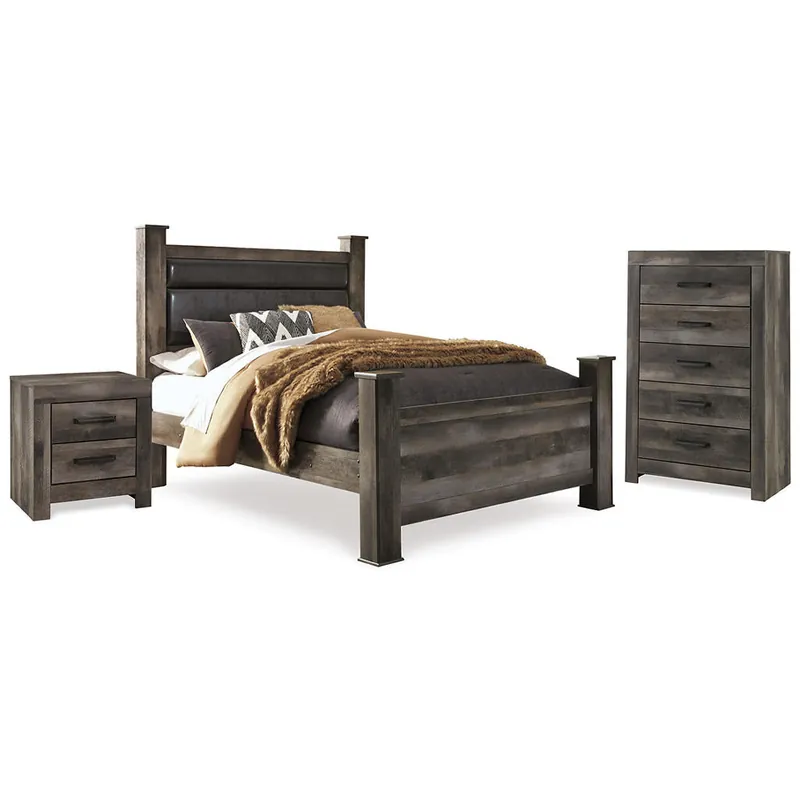 Wynnlow Queen Poster Bed, Chest and 2 Nightstands - Signature Design by Ashley®