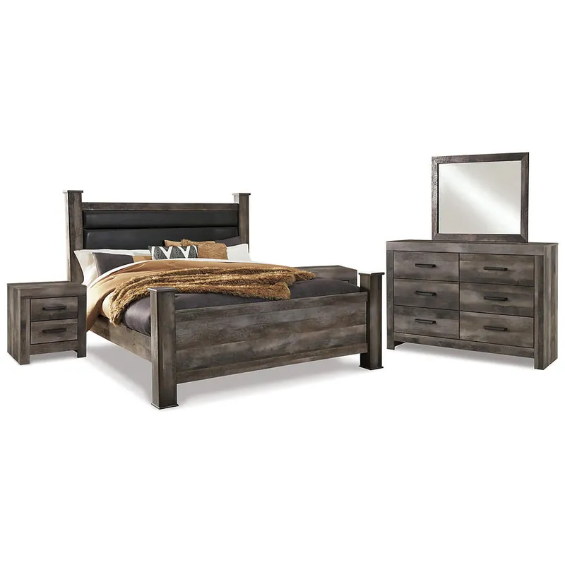 Wynnlow King Poster Bed, Dresser, Mirror and 2 Nightstands - Signature Design by Ashley®