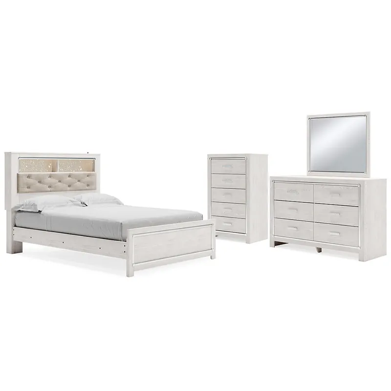 Altyra Queen Bookcase Panel Bed, Dresser, Mirror and Chest - Signature Design by Ashley®