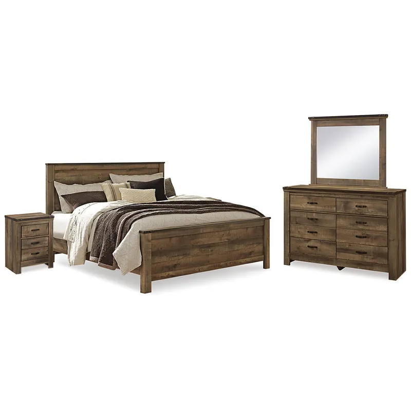 Trinell King Panel Bed, Dresser, Mirror and 2 Nightstands - Signature Design by Ashley®