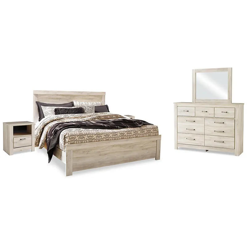 Bellaby King Panel Bed, Dresser, Mirror and 2 Nightstands - Signature Design by Ashley®
