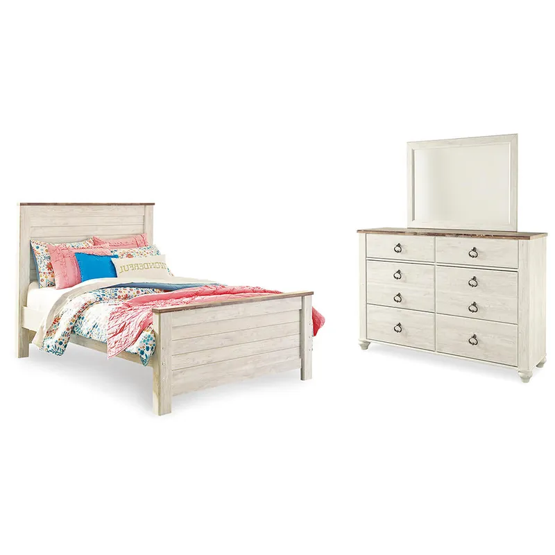 Willowton Full Panel Bed, Dresser and Mirror - Signature Design by Ashley®