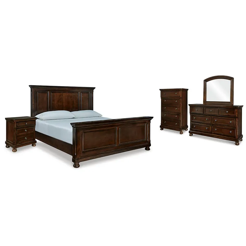 Porter King Panel Bed, Dresser, Mirror, Chest and Nightstand - Millennium® By Ashley