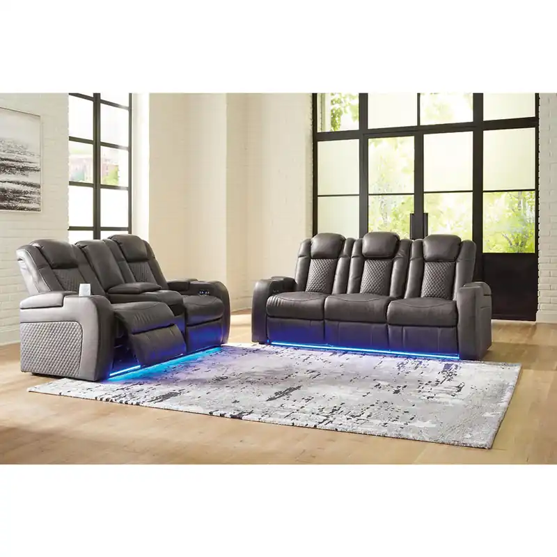 Fyne-Dyme Power Reclining Sofa and Loveseat