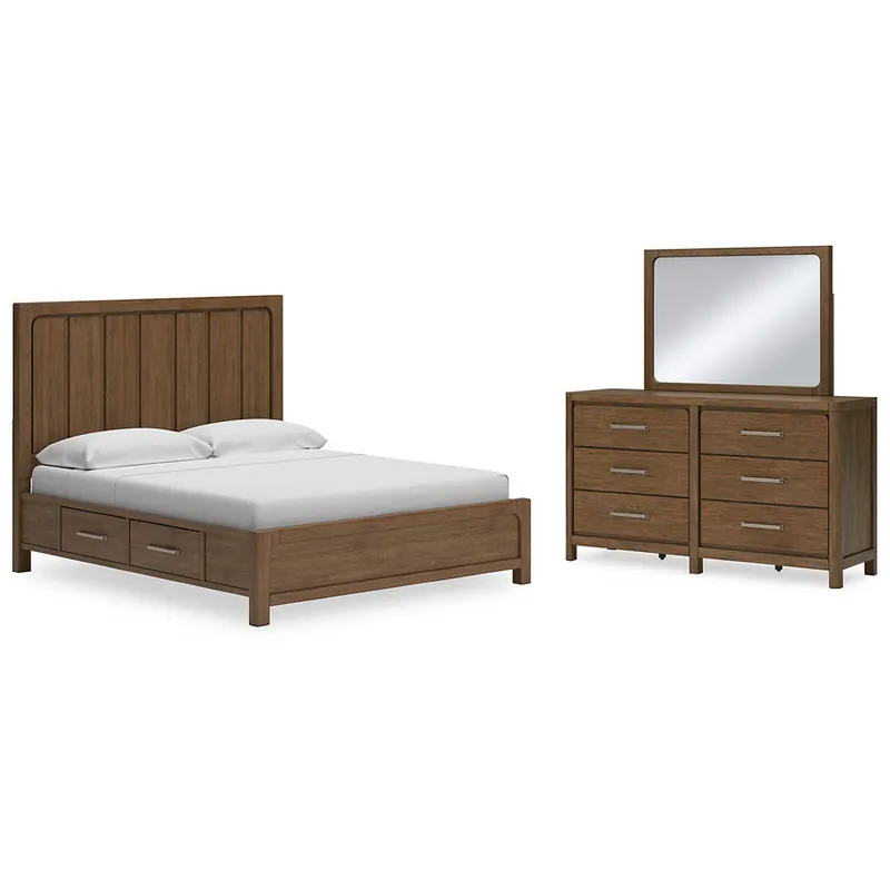 Cabalynn California King Panel Bed with Storage, Dresser and Mirror - Signature Design by Ashley®