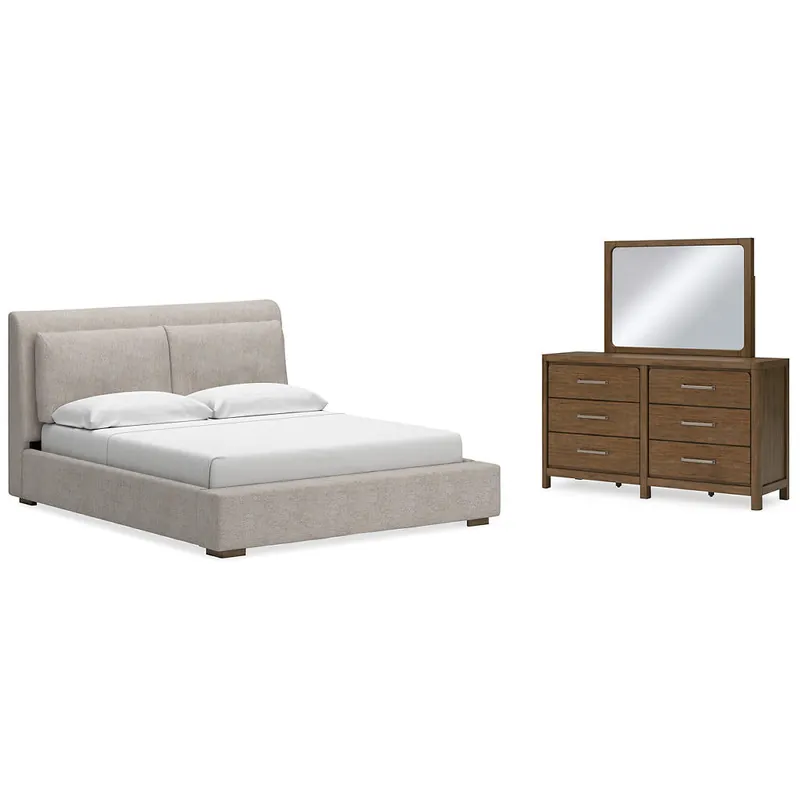 Cabalynn King Upholstered Bed, Dresser and Mirror - Signature Design by Ashley®
