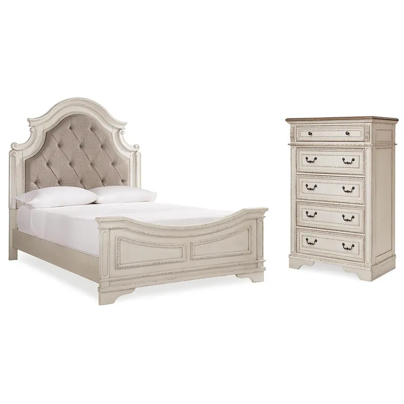 Realyn Queen Upholstered Panel Bed and Chest - Signature Design by Ashley®