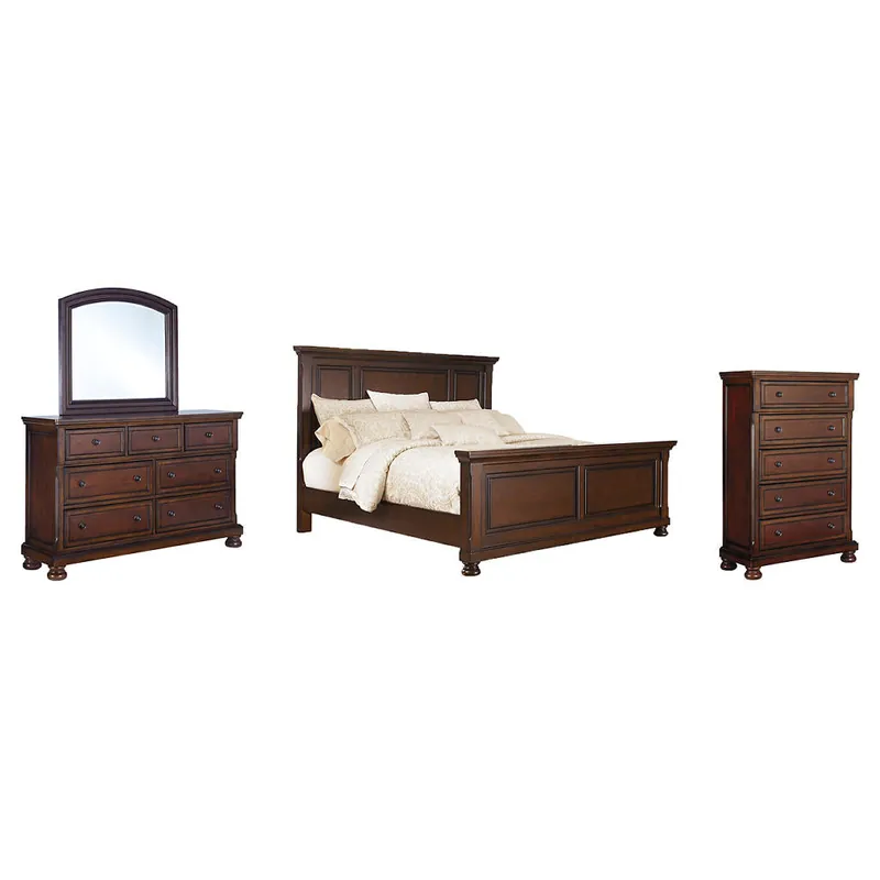 Porter King Panel Bed, Dresser, Mirror and Chest - Millennium® By Ashley