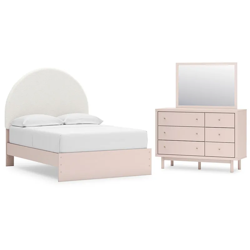 Wistenpine Full Upholstered Panel Bed, Dresser and Mirror - Signature Design by Ashley®