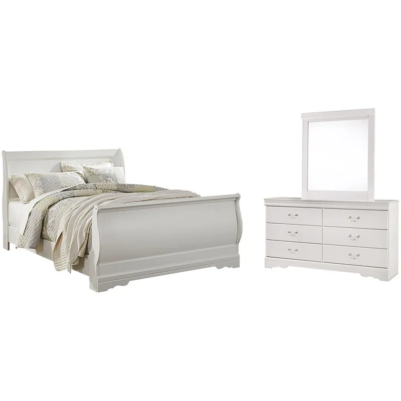 Anarasia Queen Sleigh Bed, Dresser and Mirror - Signature Design by Ashley®