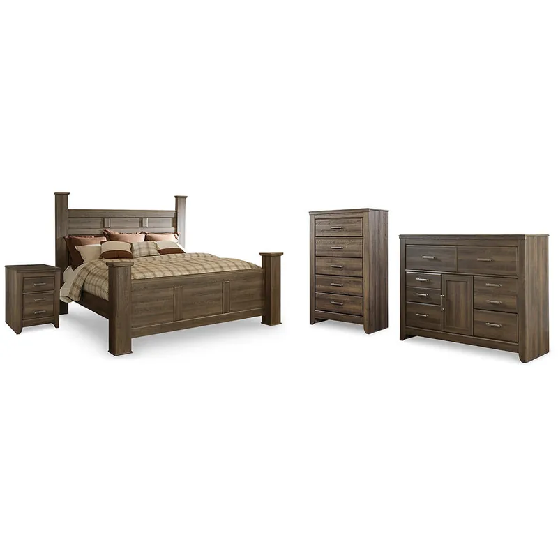 Juararo King Poster Bed, Dresser, Chest and Nightstand - Signature Design by Ashley®