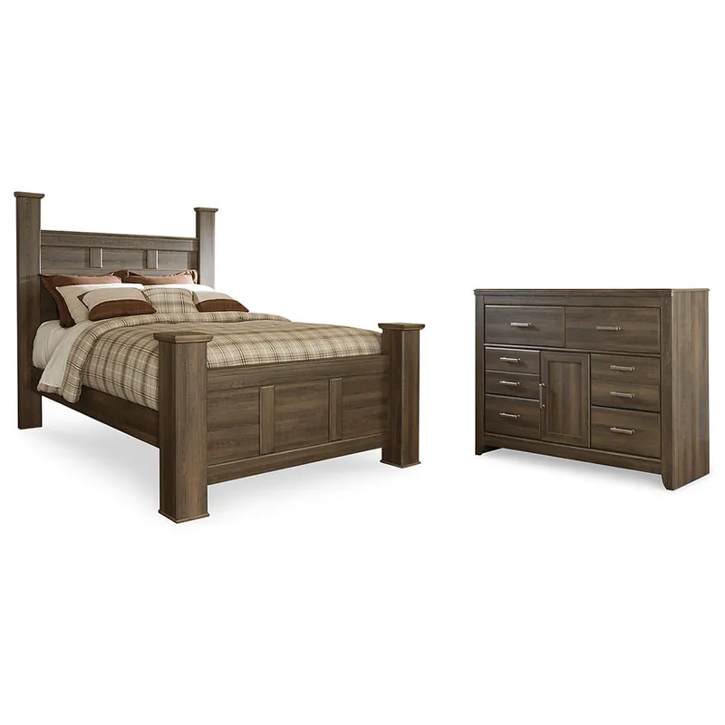 Juararo Queen Poster Bed and Dresser - Signature Design by Ashley®