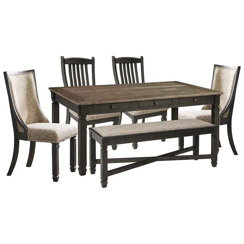 Tyler Creek Dining Table and 4 Chairs and Bench - Ashley®