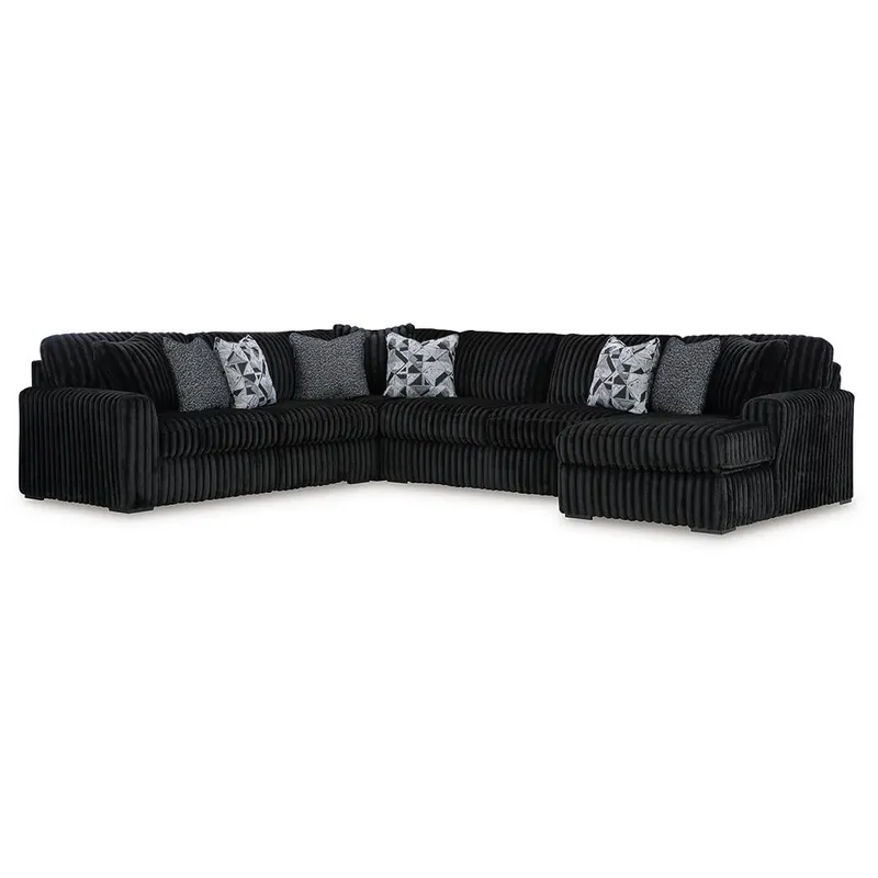 Midnight-Madness 4-Piece Sectional with Chaise