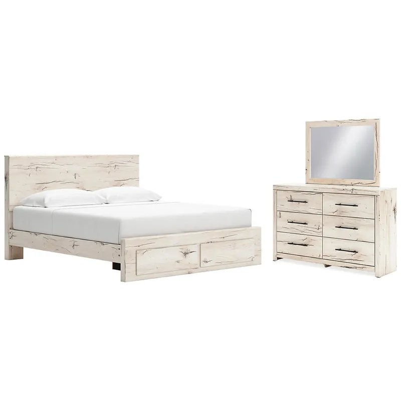 Lawroy King Panel Storage Bed, Dresser and Mirror - Signature Design by Ashley®