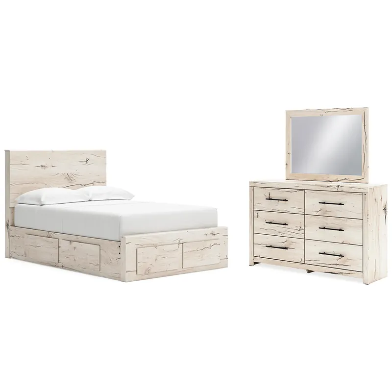 Lawroy Full Panel Storage Bed, Dresser and Mirror - Signature Design by Ashley®