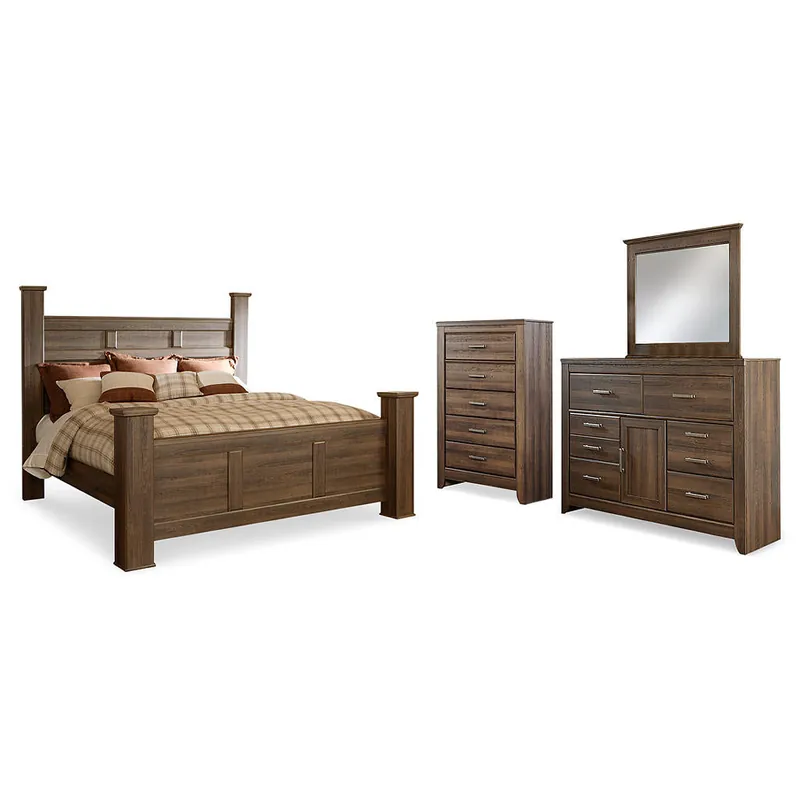Juararo King Poster Bed, Dresser, Mirror and Chest - Signature Design by Ashley®