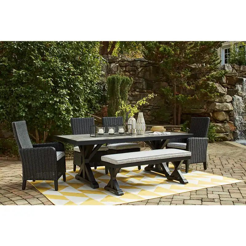 Beachcroft Outdoor Dining Table, 4 Chairs and Bench - Signature Design by Ashley®