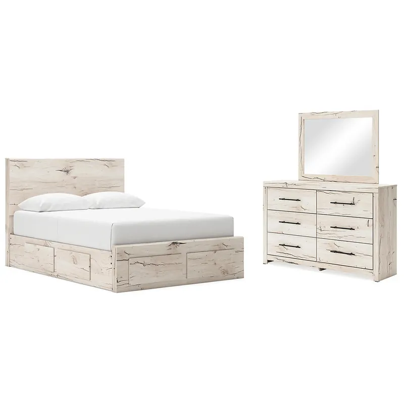 Lawroy Queen Panel Storage Bed, Dresser and Mirror - Signature Design by Ashley®