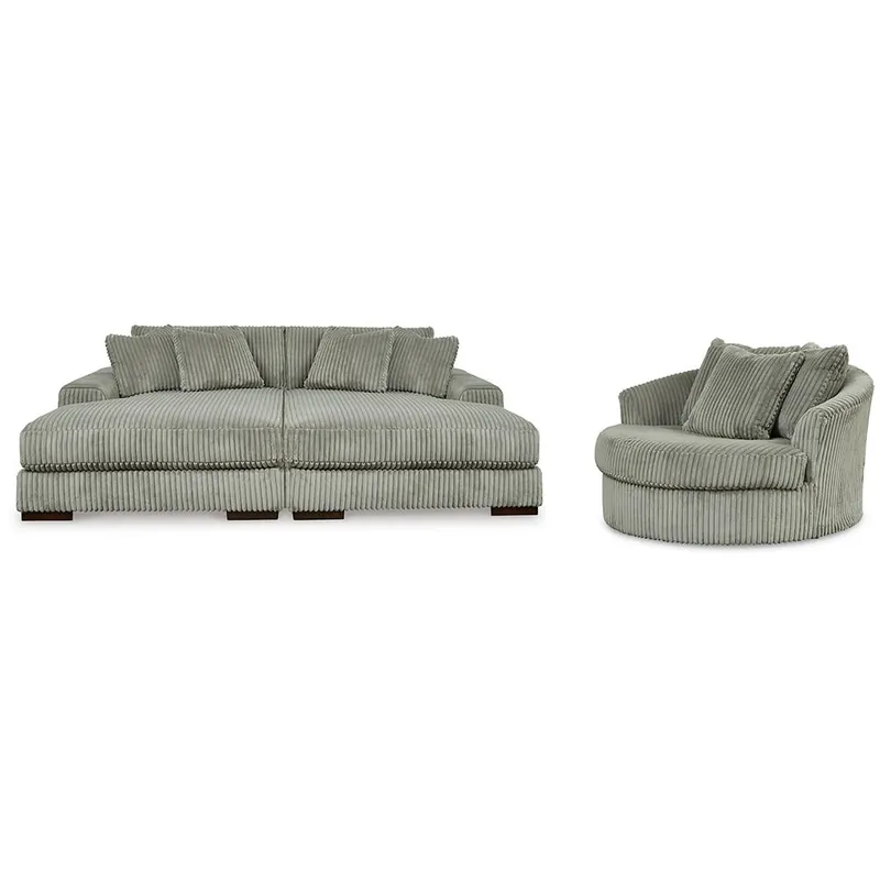 Lindyn Super Chaise with Oversized Swivel Chair - Signature Design by Ashley®