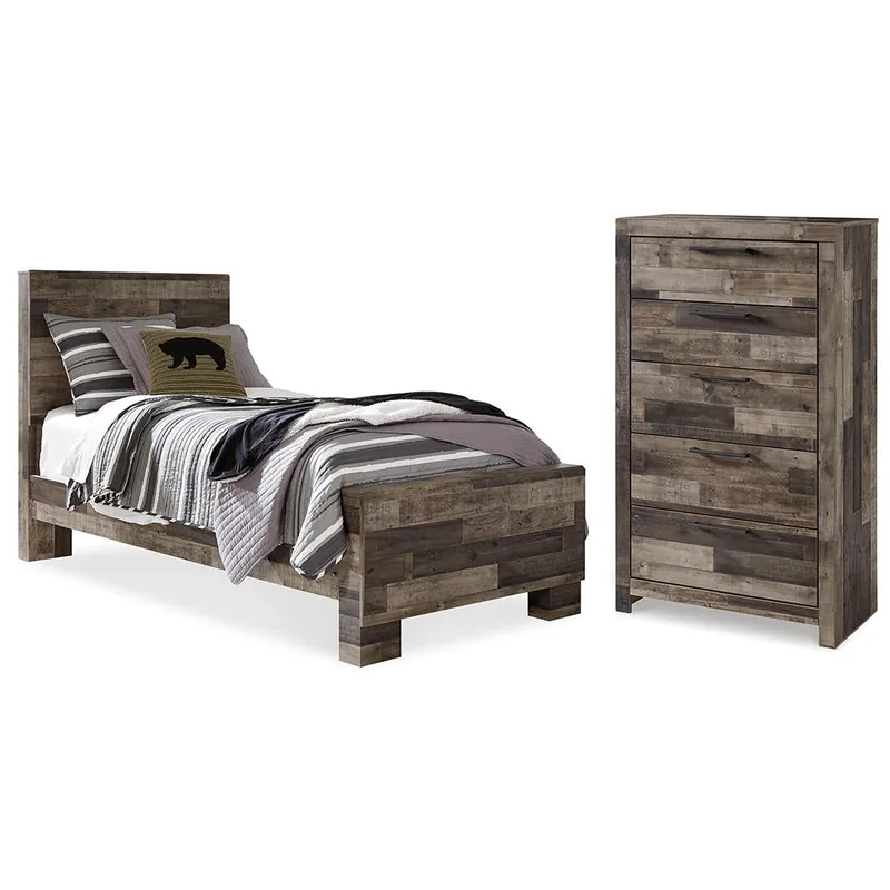 Derekson Twin Panel Bed and Chest - Benchcraft®