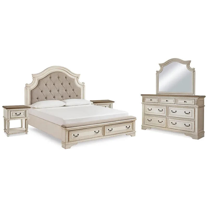 Realyn King Panel Bed, Dresser, Mirror and 2 Nightstands - Signature Design by Ashley®