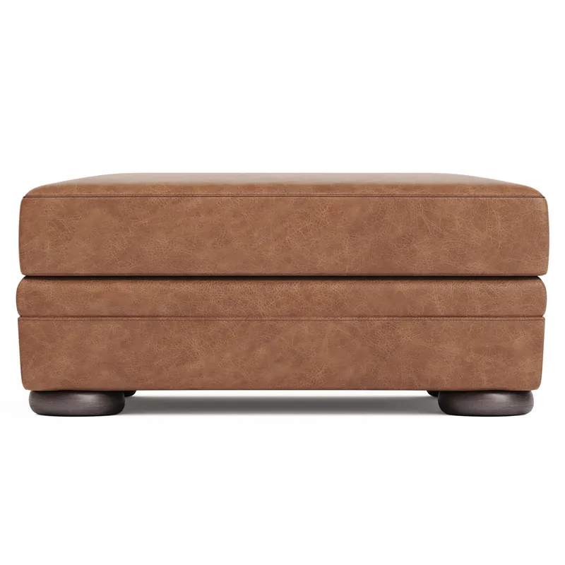 Harrison Leather Ottoman - Bernhardt Living