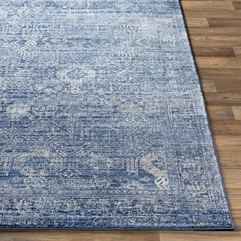 Indigo Machine Woven Rug - Livabliss