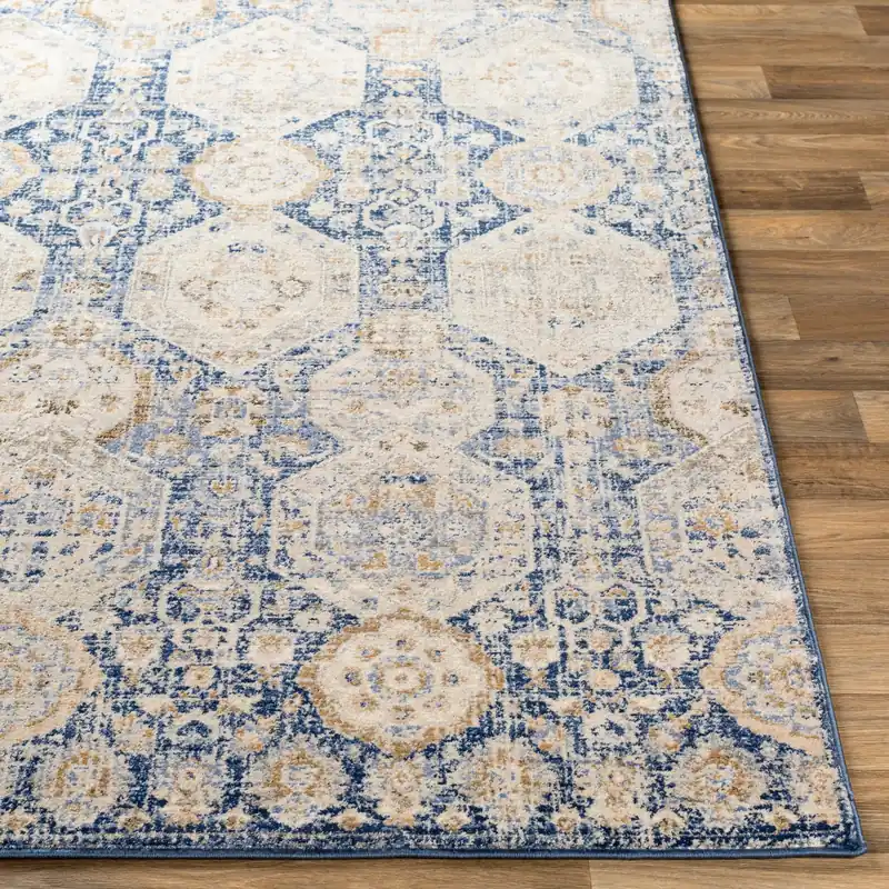 Indigo Machine Woven Rug - Livabliss