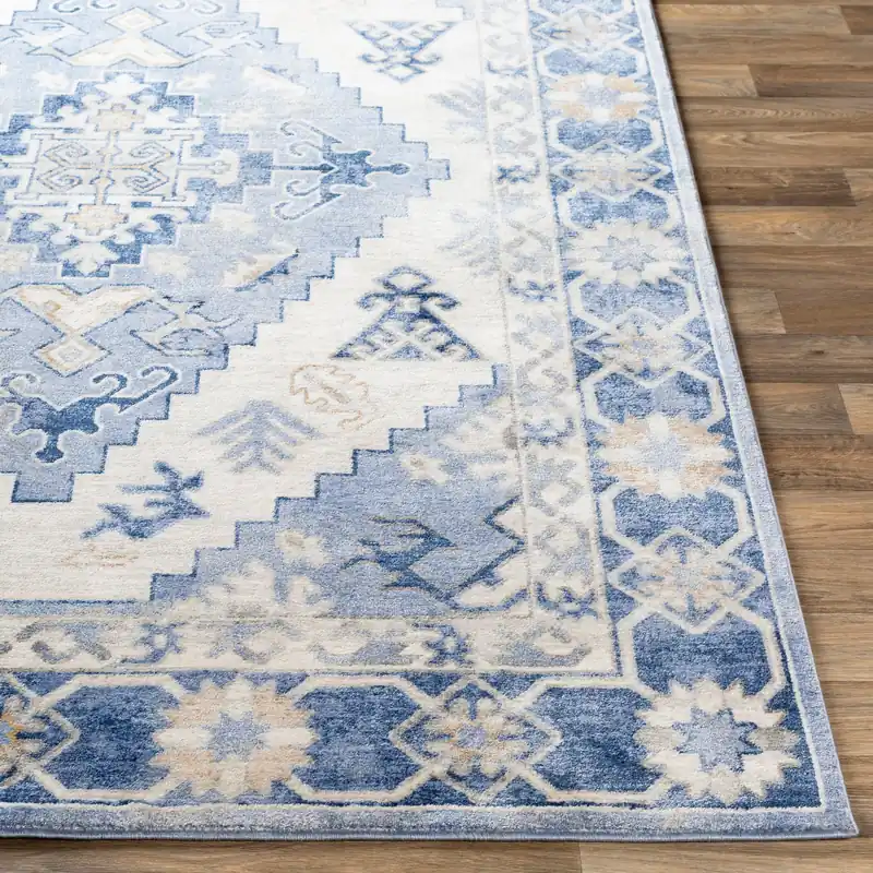 Indigo Machine Woven Rug - Livabliss