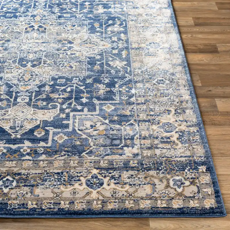 Indigo Machine Woven Rug - Livabliss