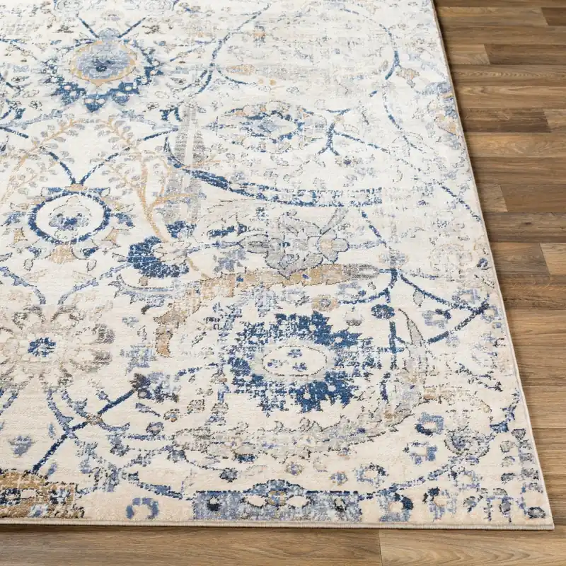 Indigo Machine Woven Rug - Livabliss