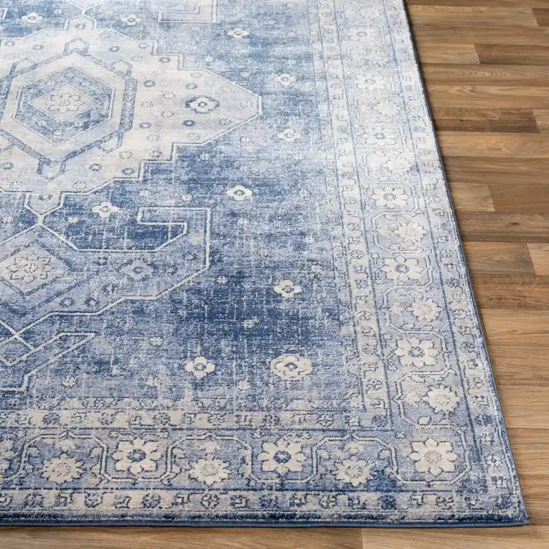 Indigo Machine Woven Rug - Livabliss