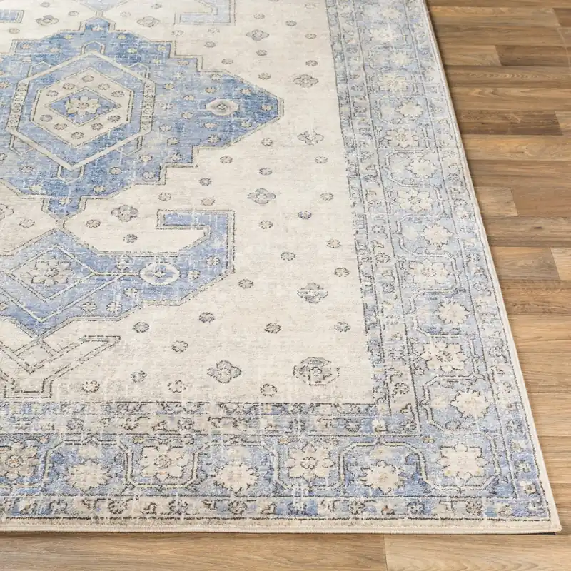 Indigo Machine Woven Rug - Livabliss